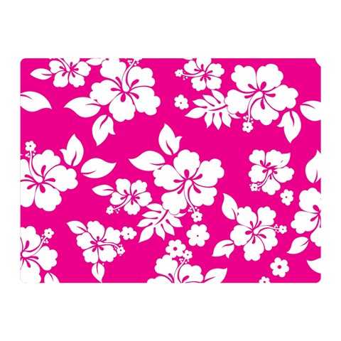 Pink Hawaiian Flowers Double Sided Flano Blanket (Mini) from ArtsNow.com 35 x27  Blanket Back