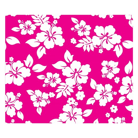 Pink Hawaiian Flowers Double Sided Flano Blanket (Small) from ArtsNow.com 50 x40  Blanket Front