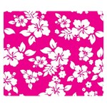 Pink Hawaiian Flowers Double Sided Flano Blanket (Small)