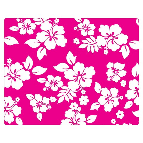 Pink Hawaiian Flowers Double Sided Flano Blanket (Medium) from ArtsNow.com 60 x50  Blanket Front