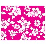 Pink Hawaiian Flowers Double Sided Flano Blanket (Medium)