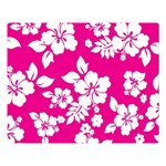 Pink Hawaiian Flowers Double Sided Flano Blanket (Large)