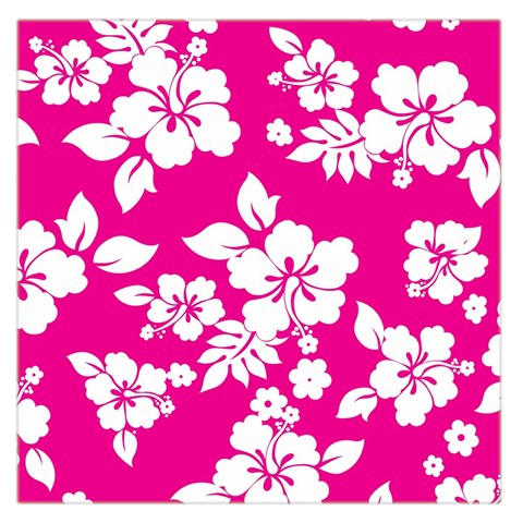 Pink Hawaiian Flowers Large Satin Scarf (Square) from ArtsNow.com Front