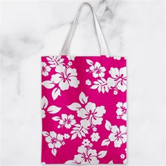 Pink Hawaiian Flowers Zipper Classic Tote Bag from ArtsNow.com Front