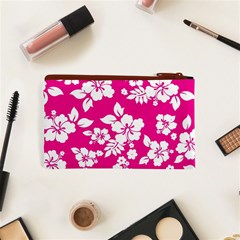 Pink Hawaiian Flowers Cosmetic Bag (XS) from ArtsNow.com Back