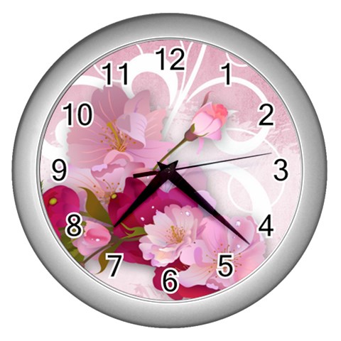 Design Art (design 19) Wall Clock (Silver) from ArtsNow.com Front