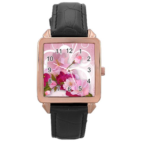 Design Art (design 19) Rose Gold Leather Watch  from ArtsNow.com Front