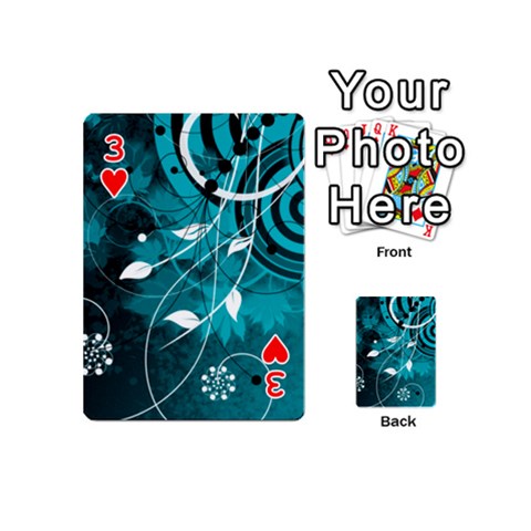 Design Art (design 15) Playing Cards 54 (Mini) from ArtsNow.com Front - Heart3