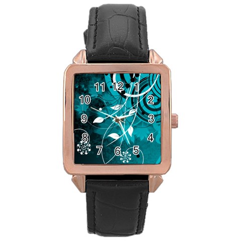 Design Art (design 15) Rose Gold Leather Watch  from ArtsNow.com Front