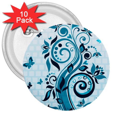 Design Art (design 13) 3  Button (10 pack) from ArtsNow.com Front