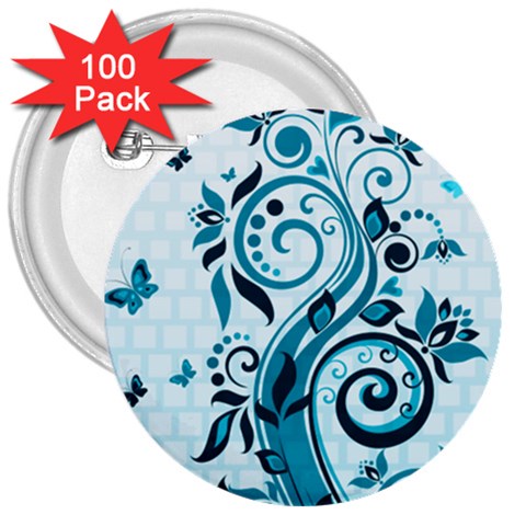 Design Art (design 13) 3  Button (100 pack) from ArtsNow.com Front