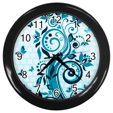 Design Art (design 13) Wall Clock (Black) from ArtsNow.com Front