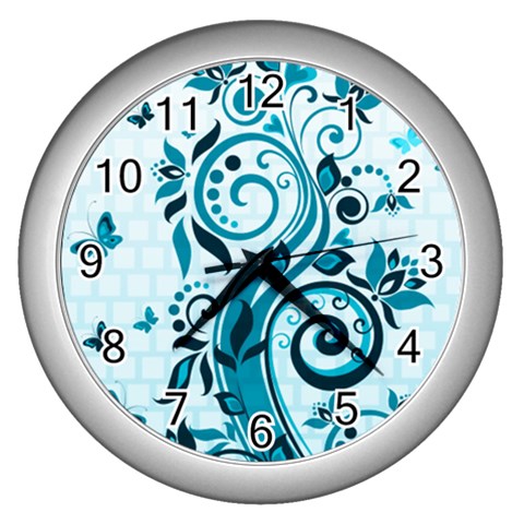 Design Art (design 13) Wall Clock (Silver) from ArtsNow.com Front