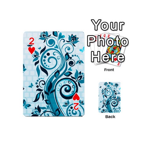 Design Art (design 13) Playing Cards 54 (Mini) from ArtsNow.com Front - Heart2