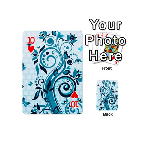 Design Art (design 13) Playing Cards 54 (Mini) from ArtsNow.com Front - Heart10