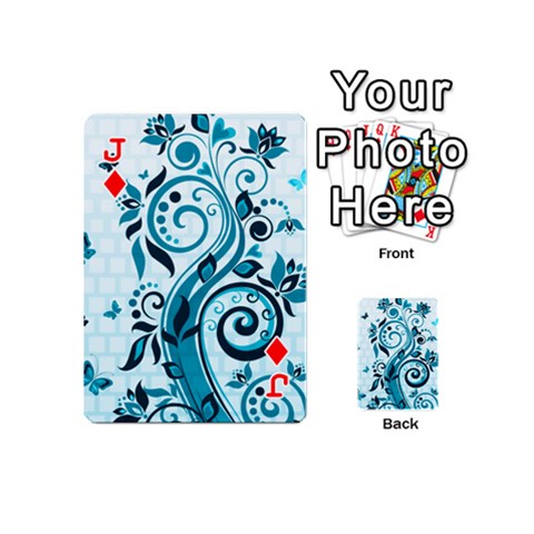 Jack Design Art (design 13) Playing Cards 54 (Mini) from ArtsNow.com Front - DiamondJ