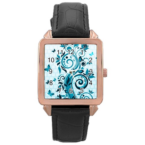 Design Art (design 13) Rose Gold Leather Watch  from ArtsNow.com Front