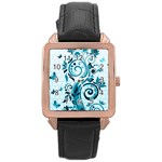 Design Art (design 13) Rose Gold Leather Watch 