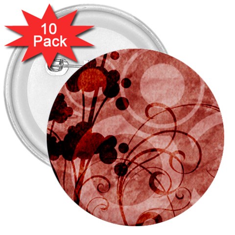 Design Art (design 10) 3  Button (10 pack) from ArtsNow.com Front