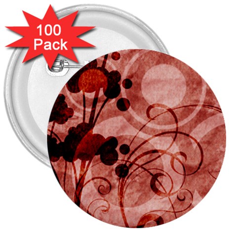 Design Art (design 10) 3  Button (100 pack) from ArtsNow.com Front