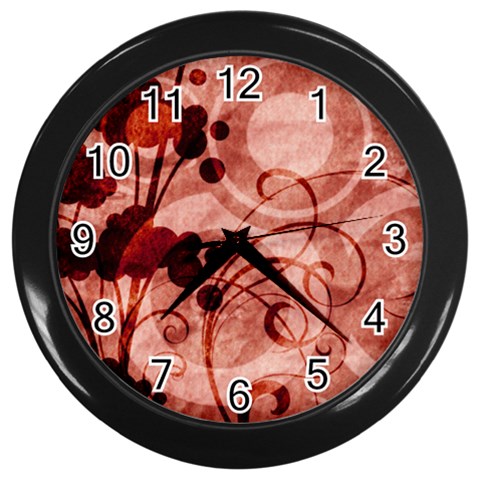 Design Art (design 10) Wall Clock (Black) from ArtsNow.com Front