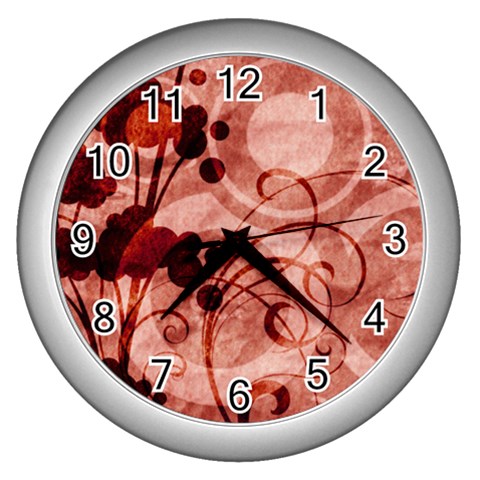 Design Art (design 10) Wall Clock (Silver) from ArtsNow.com Front