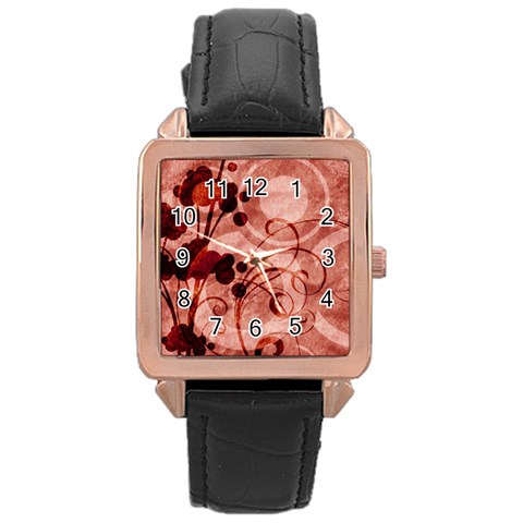 Design Art (design 10) Rose Gold Leather Watch  from ArtsNow.com Front