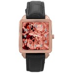 Design Art (design 10) Rose Gold Leather Watch 