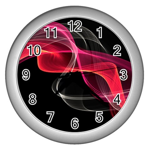 Design Art (design 8) Wall Clock (Silver) from ArtsNow.com Front