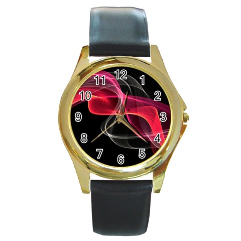 Design Art (design 8) Round Gold Metal Watch from ArtsNow.com Front