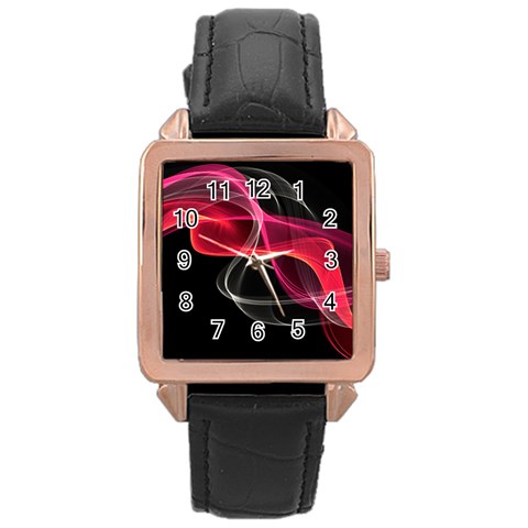 Design Art (design 8) Rose Gold Leather Watch  from ArtsNow.com Front