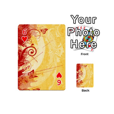 Design Art (design 6) Playing Cards 54 (Mini) from ArtsNow.com Front - Heart6