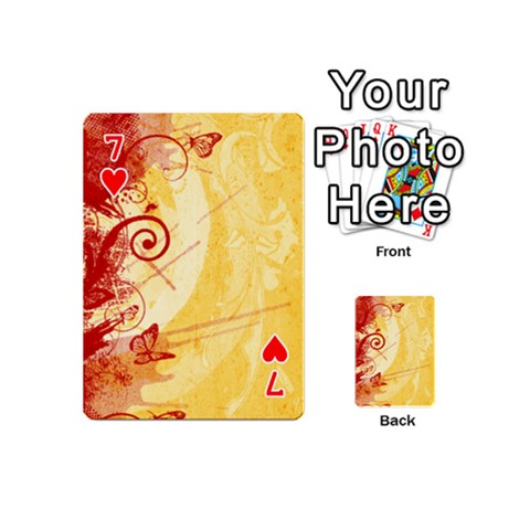 Design Art (design 6) Playing Cards 54 (Mini) from ArtsNow.com Front - Heart7