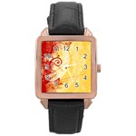 Design Art (design 6) Rose Gold Leather Watch 