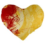 Design Art (design 6) Large 19  Premium Flano Heart Shape Cushion