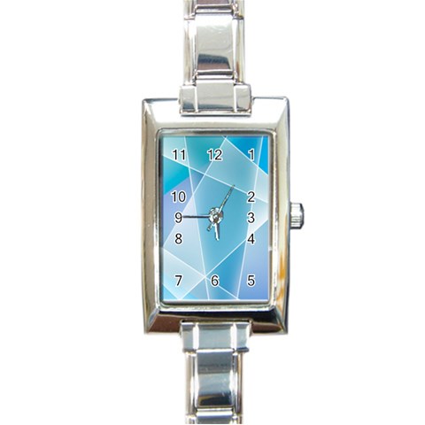 Blue Lights Rectangle Italian Charm Watch from ArtsNow.com Front