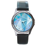 Blue Lights Round Metal Watch