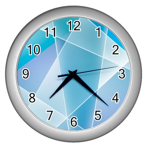 Blue Lights Wall Clock (Silver) from ArtsNow.com Front