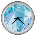 Blue Lights Wall Clock (Silver)