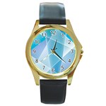 Blue Lights Round Gold Metal Watch