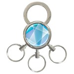 Blue Lights 3-Ring Key Chain