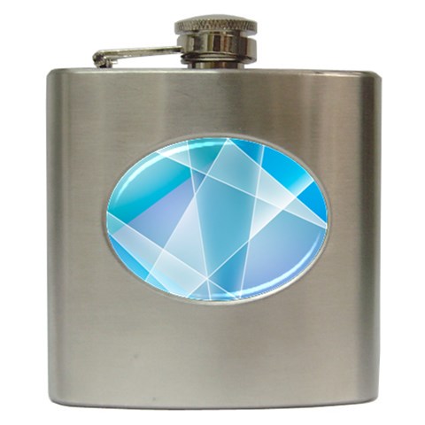 Blue Lights Hip Flask (6 oz) from ArtsNow.com Front