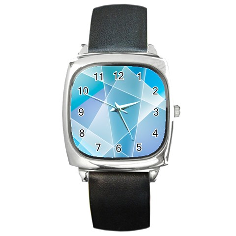 Blue Lights Square Metal Watch from ArtsNow.com Front