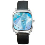 Blue Lights Square Metal Watch