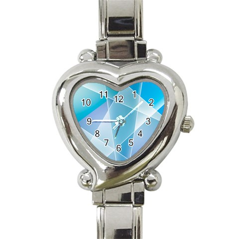 Blue Lights Heart Italian Charm Watch from ArtsNow.com Front