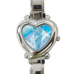 Blue Lights Heart Italian Charm Watch