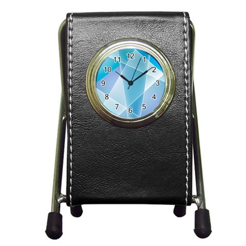 Blue Lights Pen Holder Desk Clock from ArtsNow.com Front