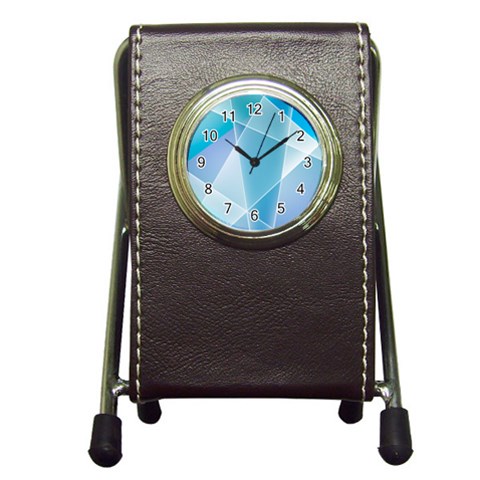 Blue Lights Pen Holder Desk Clock from ArtsNow.com Front