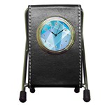 Blue Lights Pen Holder Desk Clock