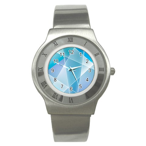 Blue Lights Stainless Steel Watch from ArtsNow.com Front